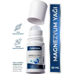Celenzea Magnezyum Yağı Kas ve Eklem Bakımı İçin Etkili Roll-On Doğal Magnezyum Klorür Magnesium Oil 50ml