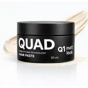 QUAD Q1 Saç Pastası, Güçlü Tutuş, Mat Görünüm, Tüm Gün Kontrol, 50 ml