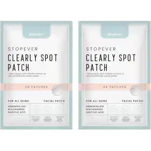 StopEver Clearly Spot Patch, Sivilce Karşıtı Şeffaf Plaster 2li Paket | Ultra İnce, Hidrokolloid + Niacinamide + Salicylic Asit İçerikli Akne Karşıtı Yüz Bandı | 48 adet (2 x 24)