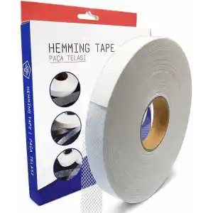 Paça Telası 2 cm x 50 m - Çift Taraflı Yapışkan Tela - Şerit Tela - Ütü ile Yapıştırılan Tela - Dokumasız Uygulama - Amerikan Tela - Dikiş Nakış Telası (Beyaz)