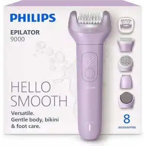Philips Epilatör Serisi 9000, Kablosuz, Islak ve Kuru Kullanım, ProGuide, LED Işık, 32 Cımbız, BRE728/05