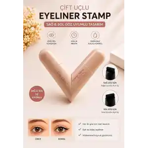 Suya Dayanıklı Çift Taraflı Eyeliner Damga Kalem Sağ Ve Sol Göz Uyumlu-SİYAH