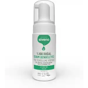 Siveno%100 Doğal Yüz Temizleme Köpüğü Yağlı Ciltler İçin Makyaj Siyah Nokta Sivilce Vegan 100 ml