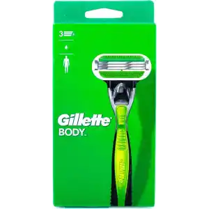 Gillette Body erkek tıraş makinesi, ıslak tıraş makinesi + 1 tıraş bıçağı, 3 kat bıçak ağzı ile