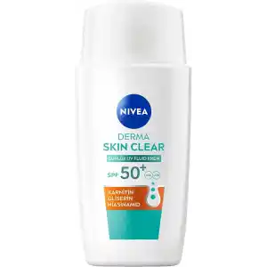 NIVEA SPF50 Derma Skin Clear Sivilce Karşıtı Gündüz Yüz Kremi 40 ml,Matlaştırıcı,Makyaj Bazı,Karnitin,Gliserin,Niasinamid,Hafif Formül