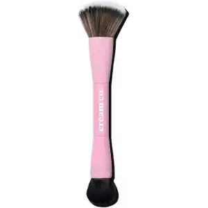 Cream Co. Çift Taraflı Makyaj Fırçası, Dual-Ended Allık Kontür Fondöten Kapatıcı, Çok Amaçlı Makeup Brush