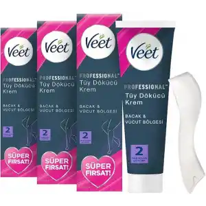 Veet Professional Tüm Cilt Tipleri İçin Tüy Dökücü Krem, 600ML Süper Fırsat Paketi (3 x 200 ML)