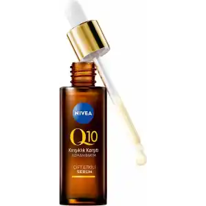 NIVEA Q10 Kırışıklık Karşıtı Çift Etkili Cilt Serumu 30 ml, Saf Q10, Şeker Sebepli Kırışıklık Önleyici
