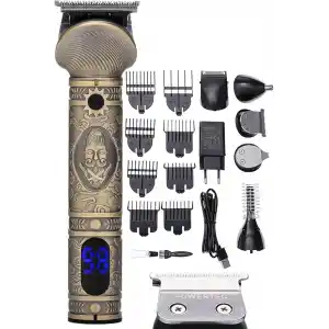 Powertec TR-1000 (6in1) 6 Başlıklı Erkek Bakım Kiti Saç Sakal Vücut Kulak Burun Kıl Tüy Alma Makinesi