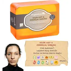 Kojik Asit & Zerdeçal Sabunu 140 Gr 1 Adet Leke ve Sivilce Karşıtı Kojic Acid - Kolajen - AHA BHA - C Vitamini - Hyaluronic Acid - Shea Butter Yağı İçerikli Aydınlatıcı Sabun