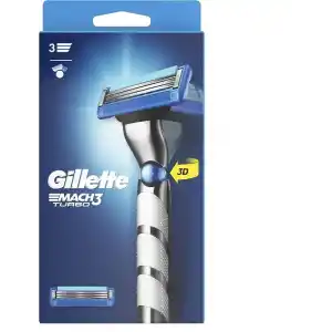Gillette Mach3 Turbo 3D Erkek Tıraş Makinesi + 2 Bıçak, 1 Adet