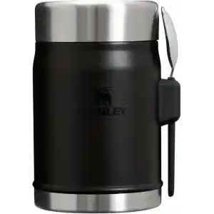 STANLEY Classic Legendary Yemek Termosu + Kaşık 0.4 Litre - Siyah 2.0 | Paslanmaz Çelik