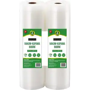 10 Metre (2 Adet 30cm X 5 Metre) Gofrajlı Tırtıklı Rulo Vakum Poşeti 2li Bobin Vakumlama folyosu vakumlu rul, BPA içermez, tüm vakumlama makineleri için, kaynatılabilir, tekrar kullanılabilir…