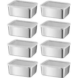 8 Adet 304 Çelik 550 ml Yemek Meyve Et Buzdolabı Beslenme Saklama Kabı mt107-8