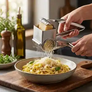 Deconox Paslanmaz Çelik Kollu Peynir Rendesi, El Tipi Manuel Peynir Rendeleme Aparatı, Parmesan Kaşar Makarna ve Salata İçin Mutfak Rendesi
