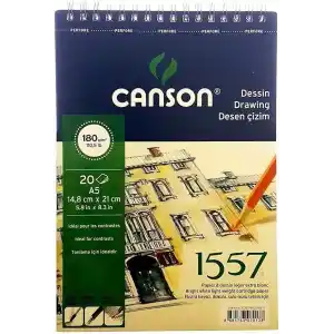 Canson 1557 Resim Ve Çizim Blok 180Gr A5 20Yp Üstten Spiralli Resim Defteri