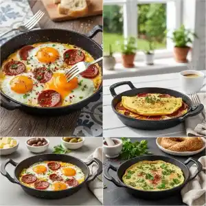 Deconox 2li Granit Alüminyum Döküm Sahan Seti | Yapışmaz Yumurta & Kızartma Tavası | Granit Omlet Tavası (18cm + 20cm) | Eşit Isı Dağılımı ve Dayanıklı (20CM 1 ADET)