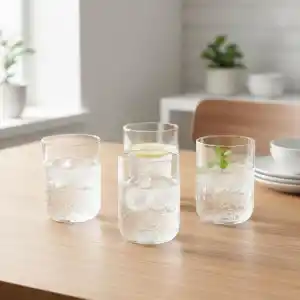 Deconox 4lü Borosilikat Cam Bardak Seti - 290 ml Isıya Dayanıklı Su, Meşrubat ve Kokteyl Bardağı - Kurşunsuz Ekolojik İnce Cam (4 Adet)