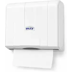Alper Banyo Z-Fold Kağıt Havlu Dispenseri, Beyaz Plastik Duvara Monte Z Katlı Kağıt Havlu Aparatı, Banyo Ofis WC ve Ortak Kullanım Alanları İçin Hijyenik Kağıt Havluluk 25 x 21 x 10 cm