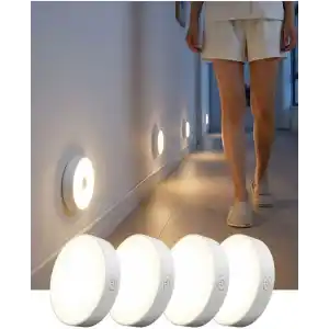 ARVALE 4’lü Hareket Sensörlü Şarjlı Led Lamba – Beyaz Işık | USB Type-C, Mıknatıslı