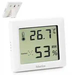 Bluefox Dijital Oda Termometresi ve Nem Ölçer – LCD Ekranlı, Kompakt Higrometre, İç Mekan Sıcaklık ve Nem Takibi, Mıknatıslı & Ayaklı & Duvar Tipi Kullanım – Mutfak, Bebek Odası, Ofis, Sera için Uygun