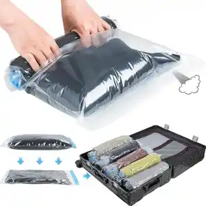 AEE® 3lü Manuel Vakumlu Seyahat Poşeti Hurcu – 50x70 cm, 40x60 cm, 35x50 cm | Sıvı Geçirmez, Küf Toz Haşere Koku Yapmaz | Valiz Düzenleyici Organizer – Pompa Süpürge Gerektirmez