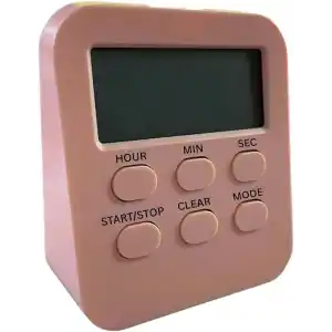 Öğrenci Ders Çalışma Saati Kronometreli Araç Saati Mutfak Bozdolabı Magnet Saat Zamanlayıcı Pembe