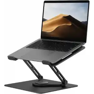 McStorey Katlanabilir Ayarlanabilir Alüminyum Laptop Standı, Taşınabilir Ergonomik Notebook Yükseltici, 6 Kademeli Yükseklik Ayarlı, MacBook Tablet Uyumlu, 10-17 İnç, Siyah