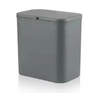 Orret Home Dolap Kapağına Asılabilir 15 Litre Çöp Kovası, Duvara Yapıştırılabilir Çift Tarafa Açılabilir Mutfak Çöp Kutusu, Banyo Çöp Kovası, Kapaklı Asma Çöp Kovası Organizer (Gri)