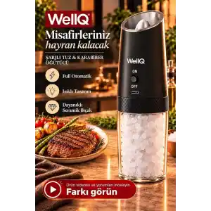Şarjlı Işıklı Full Otomatik Yeni Nesil Tuz Karabiber Değirmeni Baharat Öğütücü