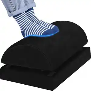 Klasse Ergonomik Visco Ayak Minderi, Oyun Koltuğu ve Ofis Koltuğu için Anti Alerjen Ayak Yastığı, Ayak Koyma Yeri Taburesi, Çok Amaçlı Rahatlatıcı Yarım Silindir İki Parça Masa Altı Ayak Desteği