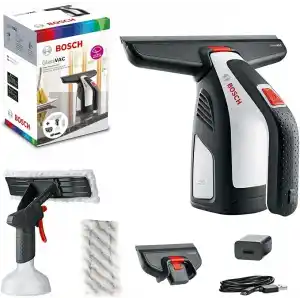 Bosch Home And Garden Akülü Pencere Temizleyici, Glassvac Cam Temizleyici, Premium Paket, Pencere, Ayna ve Duş Temizliği için, Çalışma Süresi Yaklaşık 35 Pencere, Karton Kutuda Siyah/Beyaz