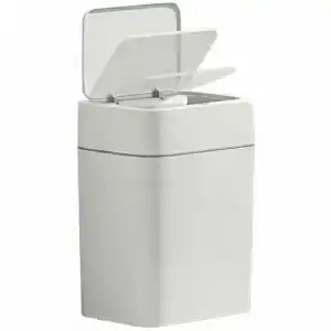 12 Litre Hareket Sensörlü Çöp Kovası, Otomatik, Banyo Çöp Kovası, Çocuk Odası Çöp Sepeti, Çöp Kutusu, (2 adet 1.5 V AA pil, piller pakete dahil değildir) 23.5x17.5x31.8 cm