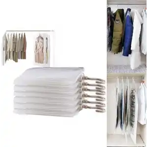 AEE® 3lü Askılı Vakumlu Hurç Elbise Torbası Kılıfı 145x70 105x70 90x60 Vakumlu Gamboç Kıyafet Koruma ve Saklama Çantası Dolap Düzenleyici Organizer