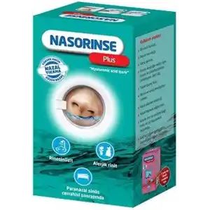 ABFEN NASORINSE PLUS HYALUNORIK ASİT İÇEREN YÜKSEK HACİM DÜŞÜK BASINÇLI NAZAL DUŞ (25 Poşetli)