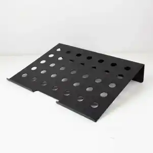 Deconox Metal Laptop Standı, Siyah Dizüstü Bilgisayar Yükseltici Stand, 38x26 cm Havalandırma Delikli Ergonomik Açılı Notebook Standı, Özel Boyalı Masaüstü Laptop Yükseltici