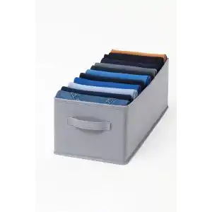 Orret Home 24x41x20 cm Bez Kutu Pantolon Organizeri Dolap İçi Düzenleyici, Çamaşır Organizer, Gardırop İçi Pantolon Saklama Kutusu, Katlanabilir Dolap Organizer Sepeti