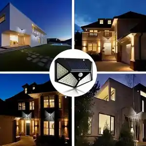 Jouis 100 LED Solar Güneş Enerjili Dış Mekan Duvar Lambası - Hareket Sensörlü Su Geçirmez Bahçe Aydınlatması, 3 Modlu 120 Derece Geniş Açılı Projektör Aplik