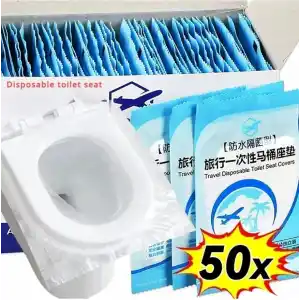 TİNEKE 50 Adet Tek Kullanımlık Klozet Örtüsü Klozet Poşeti Klozet Kapak Örtüsü Dispenseri