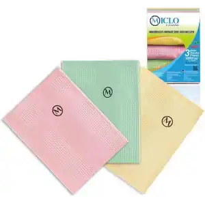 MICLO CLEANING | Mikrofiber Temizlik Bezi 3lü Set | Sihirli Bez | Cam, Ayna Bezi | Soft Seri (30x40)