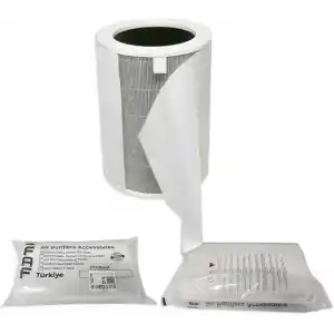 Faf Fresh Air Filter 10 Adet Xiaomi Smart Purifier 4 Lite İle Uyumlu Filtre Üstüne Uyumlu Gümüş İyonlu Elektrostatik Toz Tutucu Ön Filtre