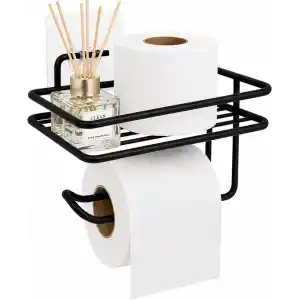 Yapışkanlı Metal Yedekli Tuvalet Kağıtlık, Yedek Kağıt Tutucu Askılık, Paslanmaz Çelik, Banyo Mutfak İçin Kolayca Kurulur Montaj Ve Delme Gerektirmez