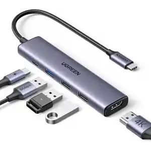 UGREEN USB C Hub, PD 100W, 4K HDMI, MacBook Pro/Air, iPad Pro/Air, Surface Pro/Go, Galaxy Tab, Galaxy S23/S22 vb. ile uyumlu USB A 3.0.