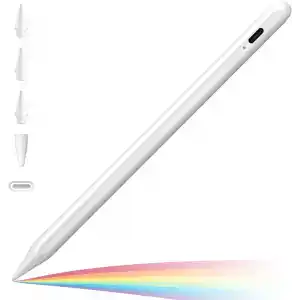 Cisteen iPad(2018-2024) için Stylus Kalem,iPad Pro 11/13 inç M4,iPad Air 11/13 inç M2,iPad 10/9/8/7/6,iPad Air 5/4/3,iPad Pro 11/12.9,iPad Mini 6/5 için Eğim Sensörlü Avuç İçi Reddi Aktif Stylus Kalem