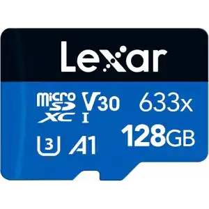 Lexar 128GB 633x MicroSDXC UHS-I U3 100/45 MB/sn Yüksek Performanslı MicroSD Hafıza Kartı