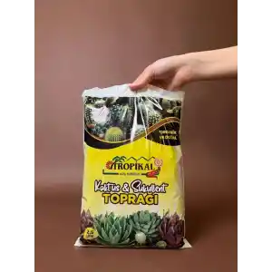 TROPİKAL Kaktüs ve Sukulent Toprağı 2,5 Litre, Cocopeat, Dere Kumu, Kil Bilyesi ve Perlit İçeren Hazır Karışım, Yüksek Drenajlı Kaktüs Toprağı, Dezenfekte Edilmiş