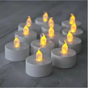 SNA Pilli Led Tealight T-LİGHT MUM PİLLİ MUM LED IŞIK SICAK SARI RENK DEKORASYON SÜSLEME DÜĞÜN KINA ORGANİZASYON (6)