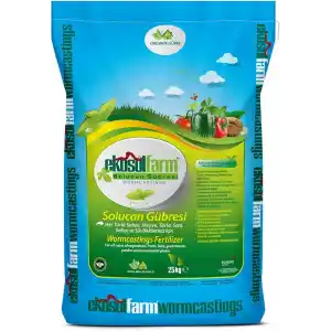 EkosolFarm%100 Solucan Gübresi 25 Kg Organik Gübre Tüm Bitkilerde Kullanıma Uygun Katı (toz) Formda Gübre