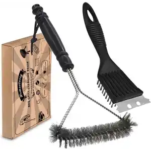 Mangal Temizleyici, 2 Paket Metal Mangal Izgara Temizleme Fırçası ve Kazıyıcı. Mangal Mutfak Temizliği için 30,5 cm ve 20,3 cm Çelik Kıllı Mangal Fırçası, Daha Kolay ve Etkili Temizlik için