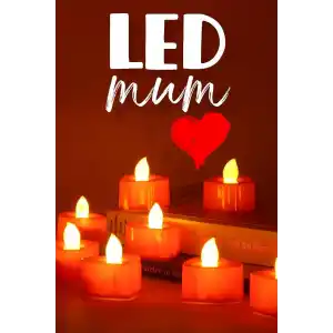 TELVESSE 8 Adet Mini Led Mum Seti Pilli Dumansız Alevli Ledli Dekoratif Yapay Mum Dekor Işığı (8 Adet (Kalp Kırmızı 4 cm))